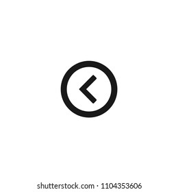 Left, back arrow, slide symbol vector icon
