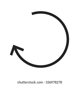 Left, back, undo icon vector image. Can also be used for arrows. Suitable for mobile apps, web apps and print media.