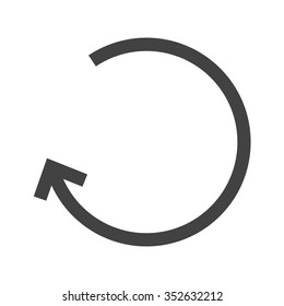 Left, back, undo icon vector image. Can also be used for arrows. Suitable for mobile apps, web apps and print media.