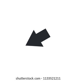 Left below arrow vector icon