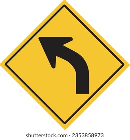  Left bend.Various curved signs. Traffic warning signs. 