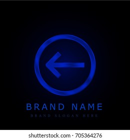 Left blue chromium metallic logo