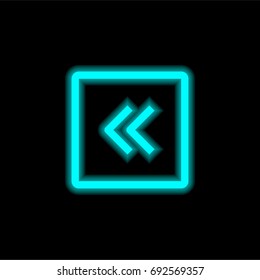 Left blue glowing neon ui ux icon. Glowing sign logo vector