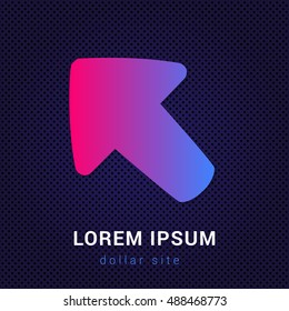 Up Left Blue & Red colorful gradient attractive bright material Icon / Logo Design
