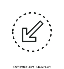 left bottom arrow vector icon