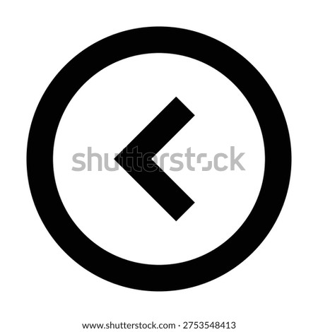 Left chevron in circle icon for back navigation, previous steps, and page transitions. Perfect for apps, websites, dashboards, or interfaces that require a clean and modern directional element.