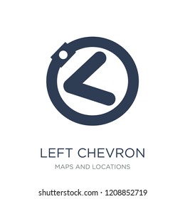 Left chevron icon. Trendy flat vector Left chevron icon on white background from Maps and Locations collection, vector illustration can be use for web and mobile, eps10