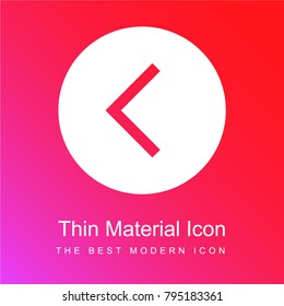 Left chevron red and pink gradient material white icon minimal design