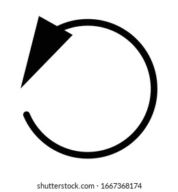 Left circular, circle arrow. Counter-clockwise rotate, twirl, twist or spin, vortex, whirlpool concept arrow. Radial pointer, cursor