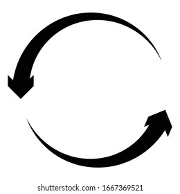 Left circular, circle arrow. Counter-clockwise rotate, twirl, twist or spin, vortex, whirlpool concept arrow. Radial pointer, cursor