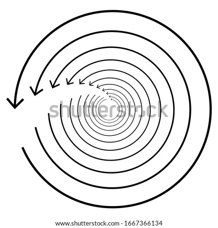 Left circular, circle arrow. Counter-clockwise rotate, twirl, twist or spin, vortex, whirlpool concept arrow. Radial pointer, cursor