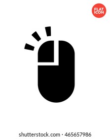 Left click on mouse Icon Flat Style Isolated Vector Illustration