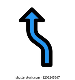 left curve ahead arrow