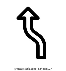left curve ahead arrow