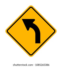 Left Curve Ahead Sign