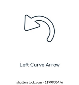 Left Curve Arrow concept line icon. Linear Left Curve Arrow concept outline symbol design. This simple element illustration can be used for web and mobile UI/UX.