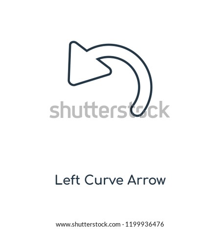 Left Curve Arrow concept line icon. Linear Left Curve Arrow concept outline symbol design. This simple element illustration can be used for web and mobile UI/UX.