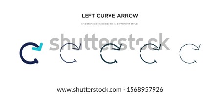 left curve arrow icon in different style vector illustration. two colored and black left curve arrow vector icons designed in filled, outline, line and stroke style can be used for web, mobile, ui
