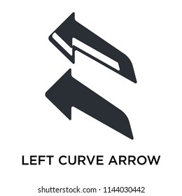 Left Curve Arrow icon vector isolated on white background for your web and mobile app design, Left Curve Arrow logo concept