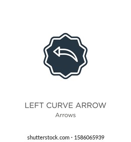 Left curve arrow icon vector. Trendy flat left curve arrow icon from arrows collection isolated on white background. Vector illustration can be used for web and mobile graphic design, logo, eps10