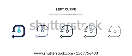 left curve icon in different style vector illustration. two colored and black left curve vector icons designed in filled, outline, line and stroke style can be used for web, mobile, ui