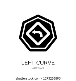 left curve icon vector on white background, left curve trendy filled icons from Arrows collection, left curve simple element illustration