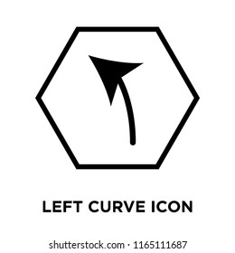 Left curve sign icon vector isolated on white background, Left curve sign transparent sign