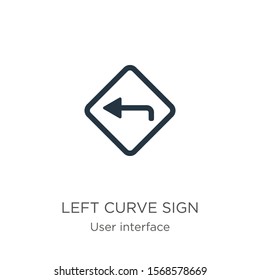 Left curve sign icon vector. Trendy flat left curve sign icon from user interface collection isolated on white background. Vector illustration can be used for web and mobile graphic design, logo, 