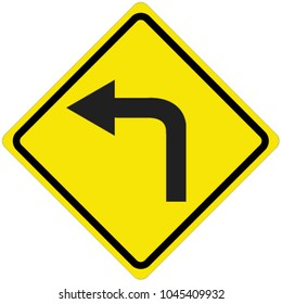 Left curve way warning sign design by vector