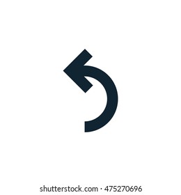 Left curved arrow icon, Vector
