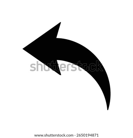 Left Curved Arrow Icon – Vector Road Direction Symbol
