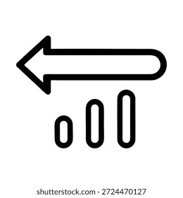 Left Direction Arrow Icon Outline Style