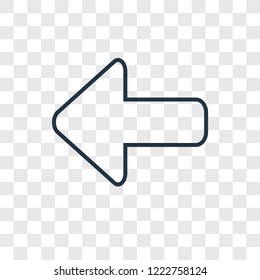 Left Direction concept vector linear icon isolated on transparent background, Left Direction concept transparency concept in outline style