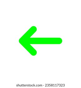 Left direction green arrow. Modern simple flat arrow icon, Arrow symbol