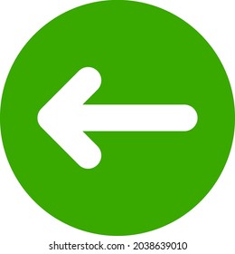 Left direction icon with flat style. Isolated vector left direction icon image, simple style.