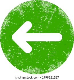 Icono de dirección izquierda con estilo de fondo. Imagen de icono de dirección izquierda vectorial aislada con textura de goma gruesa sobre fondo blanco.
