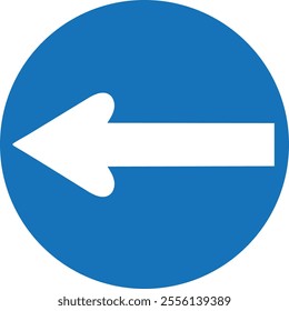 Left Direction Mandatory Traffic Sign Icon