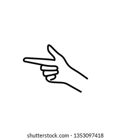 Left direction pointing hand icon