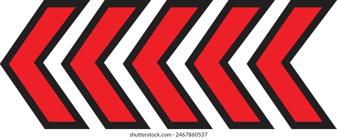 Left directional solid red swipe arrow symbol. Vector illustration of arrow icons set. arrows on white background