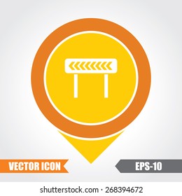 Left diversion  Icon On Map Pointer. Eps.-10.