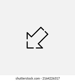 Nach unten gerichtetes Symbol, Vektorsymbol, Symbol, Logo-Illustration für Web und Mobile