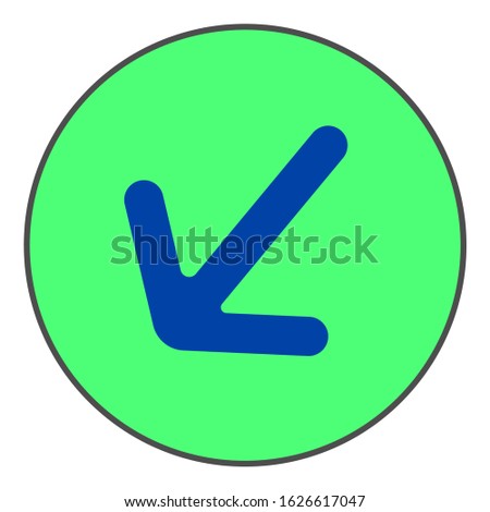 Left down arrow icon or symbol or sign
