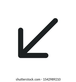 Left down arrow icon. Vector graphics.