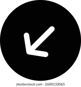 Left Down Icon in Solid Style