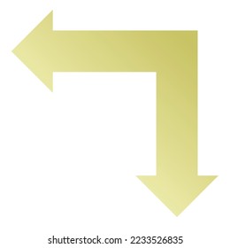 Left and Down Way Arrow Icon Gradient