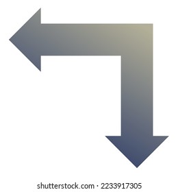 Gradiente de icono de flecha de dirección izquierda y baja