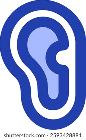 left ear blue style icon design