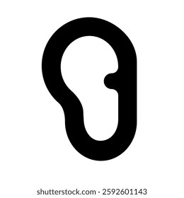 left ear glyph black style icon