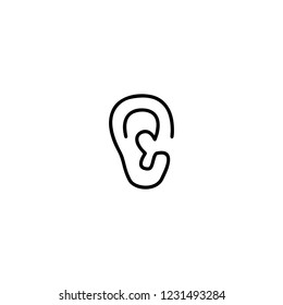 left ear lobe side view outline
