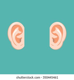 Left ear and right ear;Hearing concept-vector